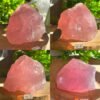 Cuarzo rosa natural en bruto • cuarzo rosa gemmy natural • Mineral crudo • cristal decorativo