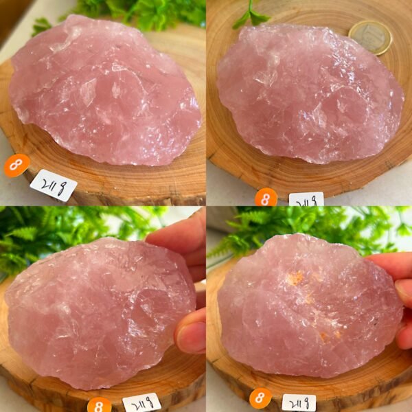 Cuarzo rosa natural en bruto • cuarzo rosa gemmy natural • Mineral crudo • cristal decorativo