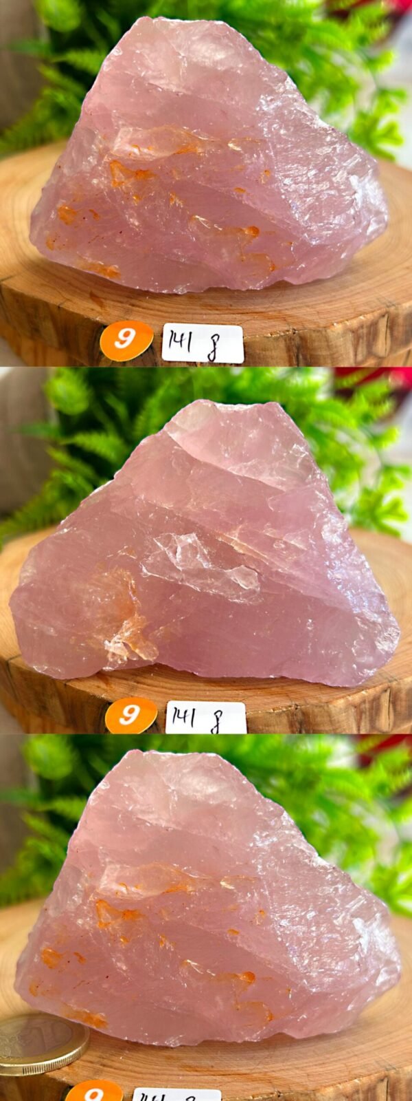 Cuarzo rosa natural en bruto • cuarzo rosa gemmy natural • Mineral crudo • cristal decorativo