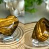 Natural Tiger's Eye · Golden Cat's Eye Reflection · Crystal for Protection, Decoration, and Collecting