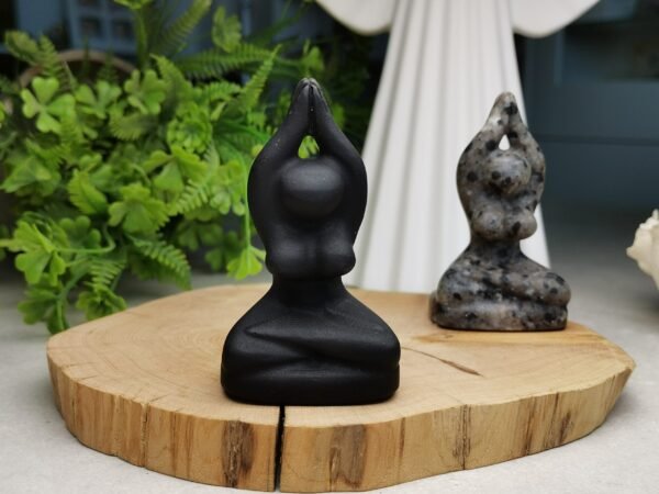 Piedra de fuego figura de yoga / Obsidiana - natural