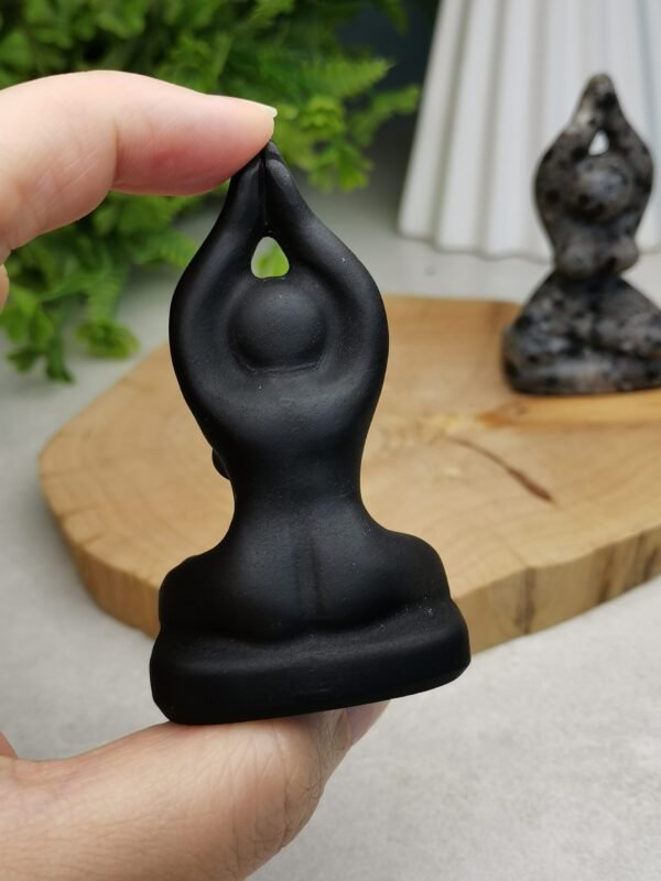 Piedra de fuego figura de yoga / Obsidiana - natural