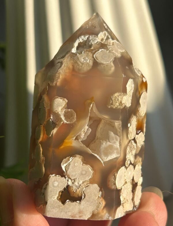 Natural flower agate • crystal tower