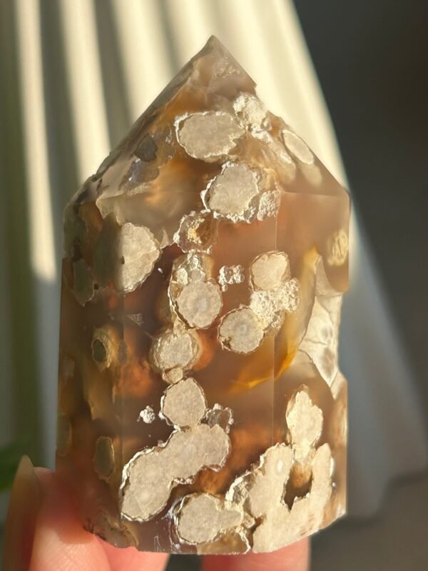 Natural flower agate • crystal tower