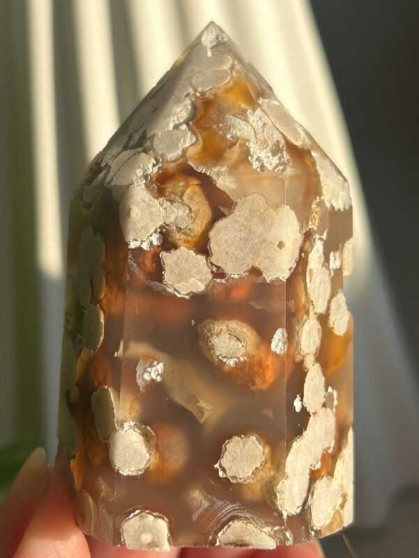 Natural flower agate • crystal tower
