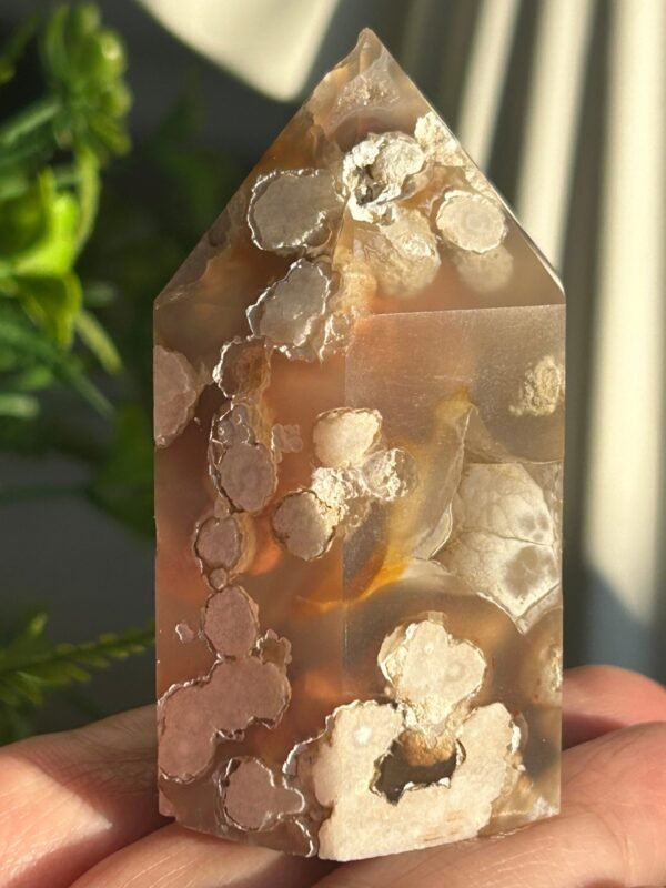 Natural flower agate • crystal tower