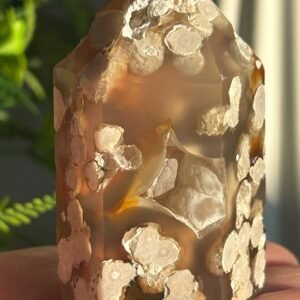Natural flower agate • crystal tower