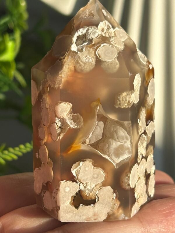 Natural flower agate • crystal tower
