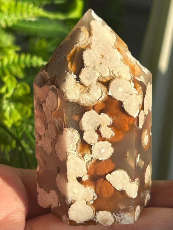 Natural flower agate • crystal tower