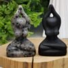 Piedra de fuego figura de yoga / Obsidiana - natural
