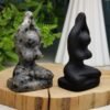 Piedra de fuego figura de yoga / Obsidiana - natural