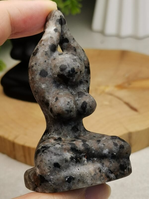Piedra de fuego figura de yoga / Obsidiana - natural