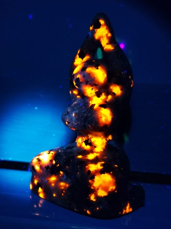 Piedra de fuego figura de yoga / Obsidiana - natural