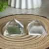 Clear quartz/obsidian pyramids. • Set for energy disposition