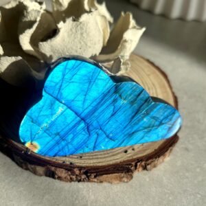 Natural cloud labradorite with intense blue reflection