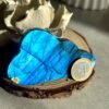 Natural cloud labradorite with intense blue reflection
