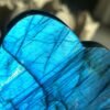 Natural cloud labradorite with intense blue reflection
