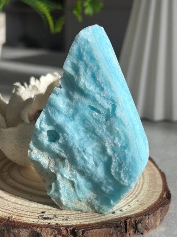 Blue Aragonite Tower, Aragonite Obelisk Point Crystal Tower, Natural Blue Aragonite Calcite Tower with Geode · Decorative Crystal