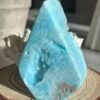 Blue Aragonite Tower, Aragonite Obelisk Point Crystal Tower, Natural Blue Aragonite Calcite Tower with Geode · Decorative Crystal