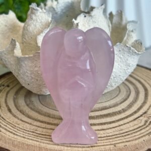 Decorative natural rose quartz angel