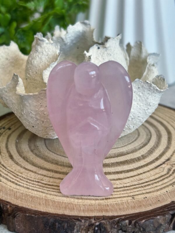 Decorative natural rose quartz angel