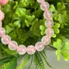Pulsera de cuarzo rosa natural cristal