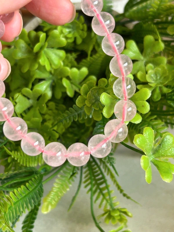 Pulsera de cuarzo rosa natural cristal