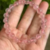 Pulsera de cuarzo rosa natural cristal