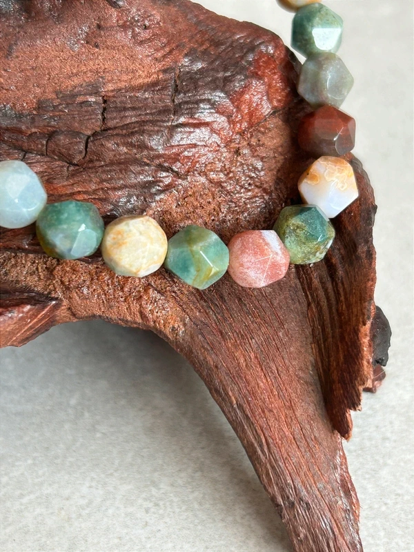 Pulsera de jaspe oceanico multicolor natural