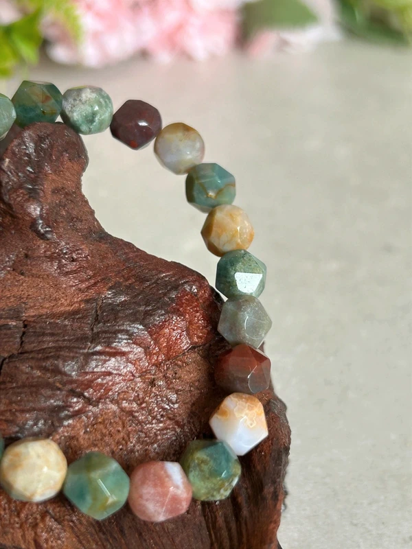 Pulsera de jaspe oceanico multicolor natural