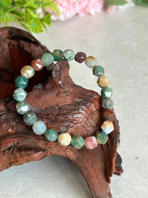 Pulsera de jaspe oceanico multicolor natural