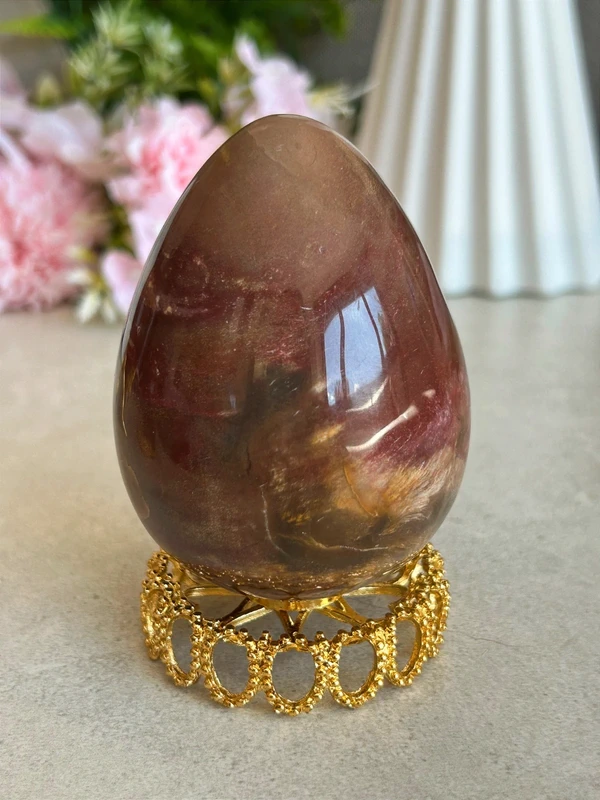 Golden Fiber Fossil Egg natural - huevo fosil con fibras doradas