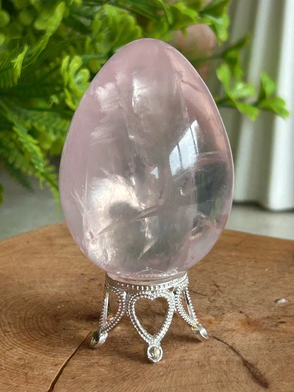 Huevo de cuarzo rosa natural transparente