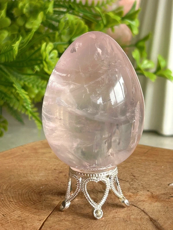 Huevo de cuarzo rosa natural transparente