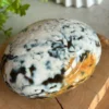 Huevo antiguo de Ocean Jasper natural - dos caras