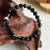Pulsera de Onix negro natural - cuentas facetadas