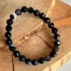 Pulsera de Onix negro natural - cuentas facetadas