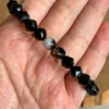 Pulsera de Onix negro natural - cuentas facetadas