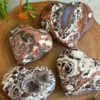 Corazon de Money Agate natural - tonos naranja