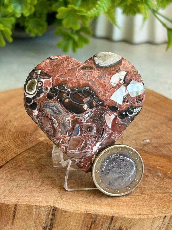 Corazon de Money Agate natural - tonos naranja