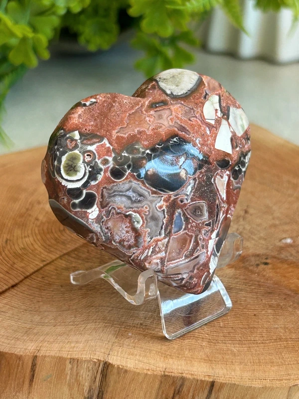 Corazon de Money Agate natural - tonos naranja