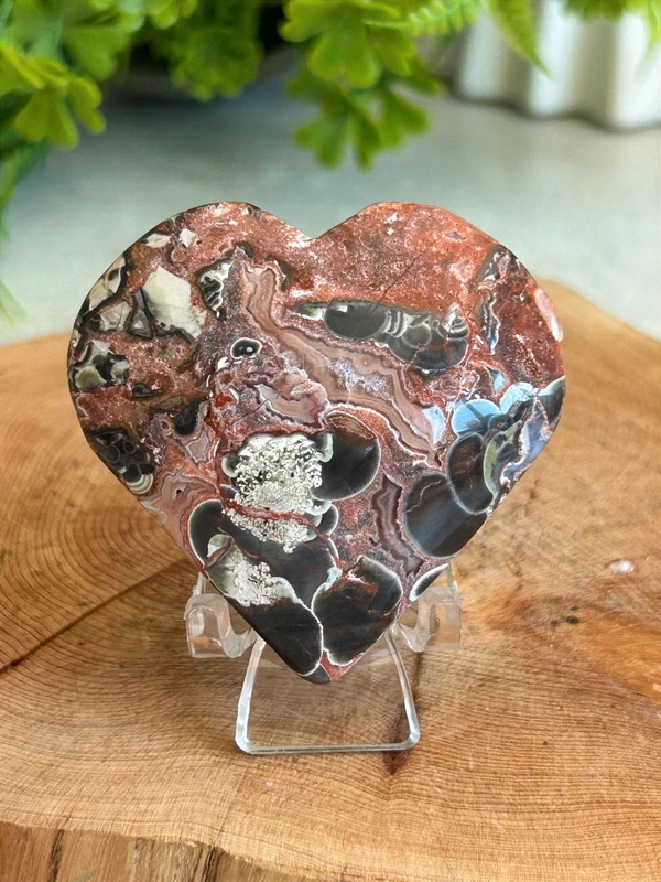 Corazon de Money Agate natural - tonos naranja