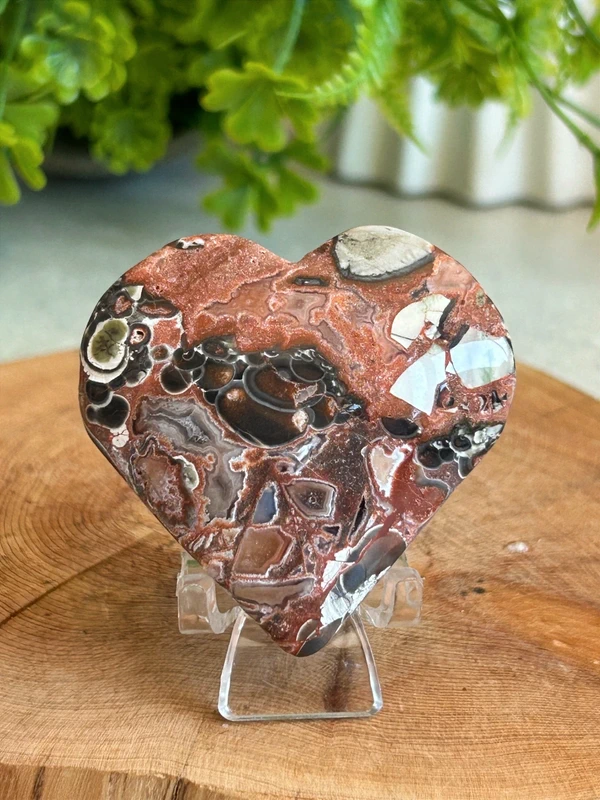 Corazon de Money Agate natural - tonos naranja
