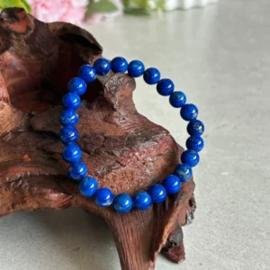 Pulsera de lapislazuli royal blue con vetas doradas