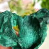 Malaquita aterciopelada natural - fibras sedosas 32g