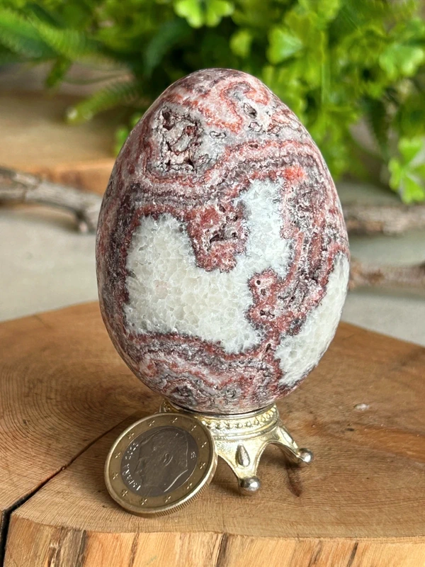 Huevo de agata Crazy Lace natural - paisaje mineral
