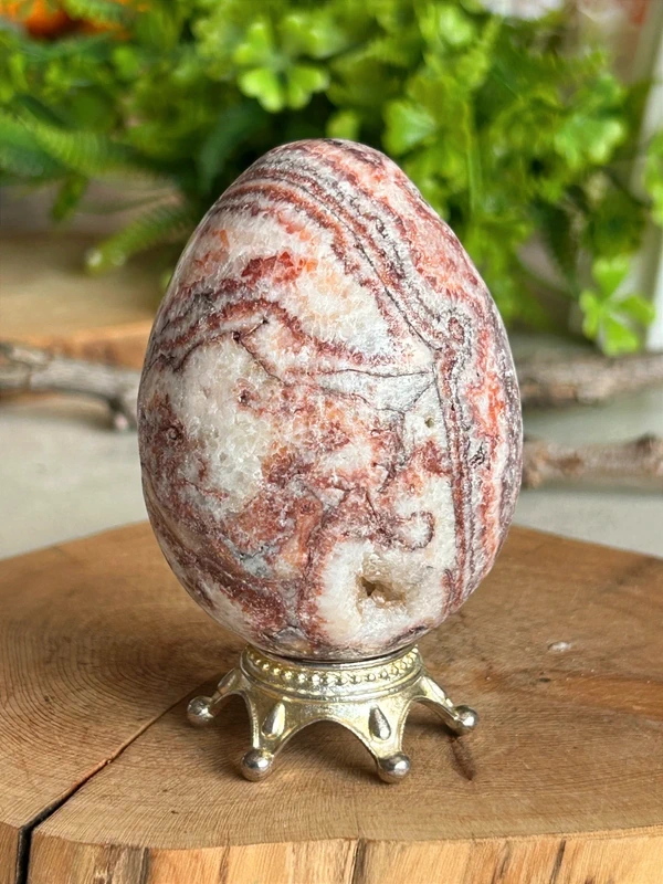 Huevo de agata Crazy Lace natural - paisaje mineral