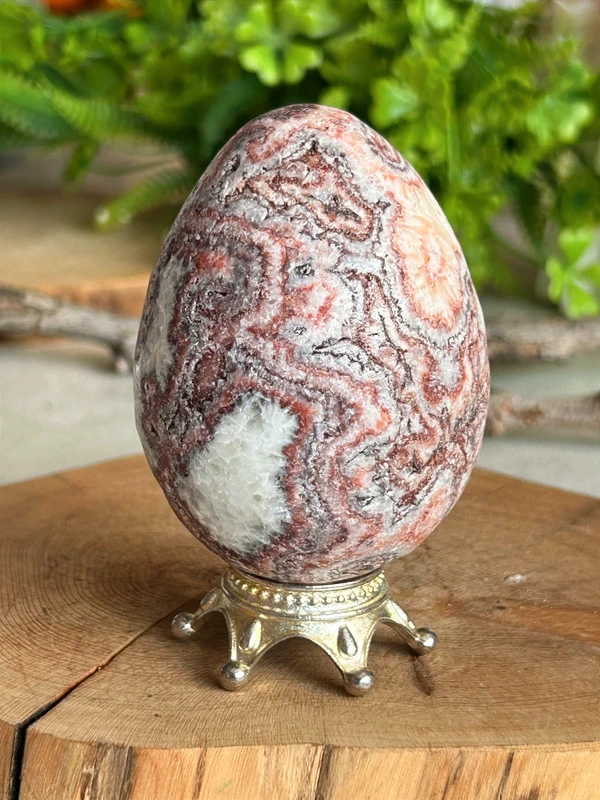 Huevo de agata Crazy Lace natural - paisaje mineral