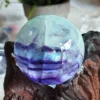 Fluorita esfera cristal natural - violeta y verde menta