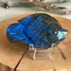 Pez de labradorita natural - destellos azul electrico